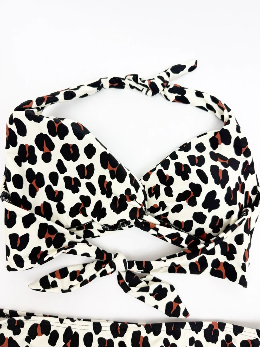 Kate Spade Leopard Animal Print Bikini Set Halter Top Bottoms Two(2) Piece Swim